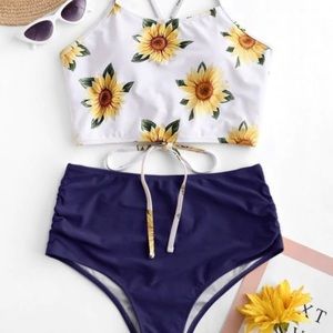 ZAFUL sunflower bathing suit